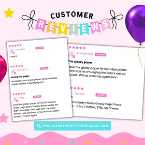 Glossy Chip Bag Paper for Inkjet Printers, 8.5x11 Printable Sheets – DIY Party Favor, Candy Bar & Treat Wrappers, Party Printables image 4