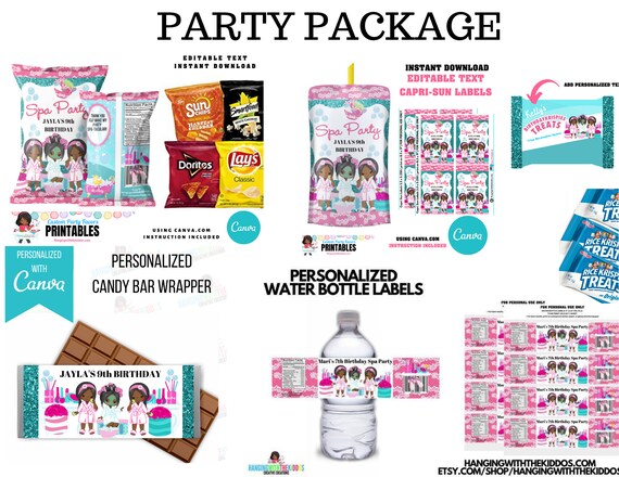 Girls Spa Party Package Five Digital Downloads| Spa Party for Girls Il_570xn