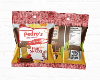 Cowboy Party Favors Fruit Snack Wrappers| First Rodeo| Western Cowboy Party