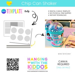 Stacked Chips Can Shakers Template | 1.3-1.4 oz| Canva Editable Template