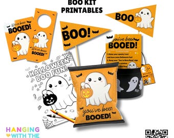 Kit imprimible "Te han abucheado": bolsa de abucheos de Halloween, etiquetas de golosinas de fantasmas, imprimibles para fiestas