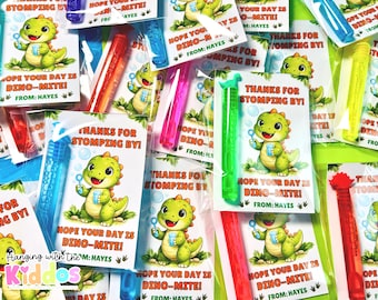 Personalized Dinosaur Bubble Party Favors | Dino Birthday Bubbles for Kids