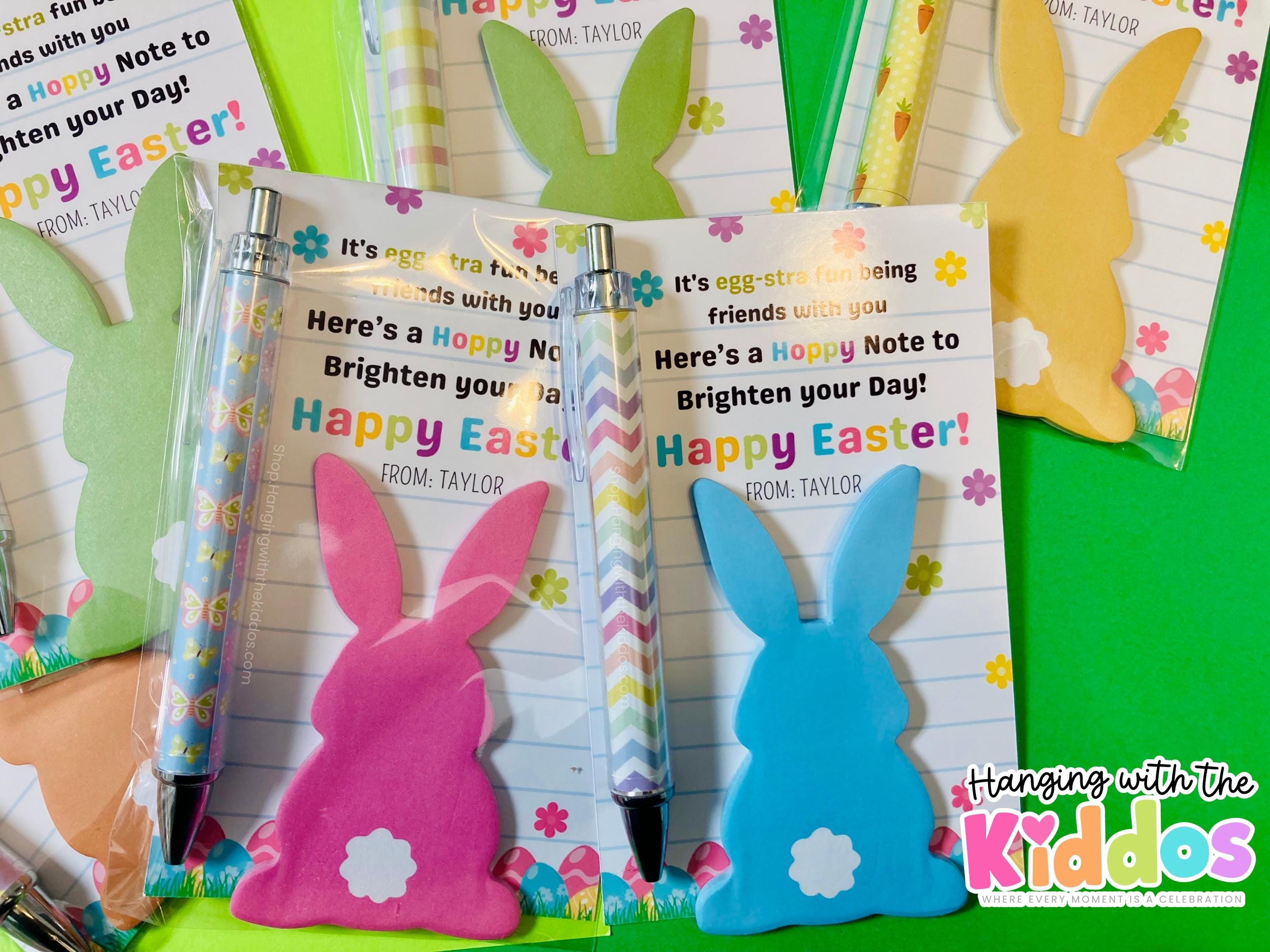 Easter Notepad Personalized Easter Sticky Note Favor With Pen | Bunny Notepad Gift ...