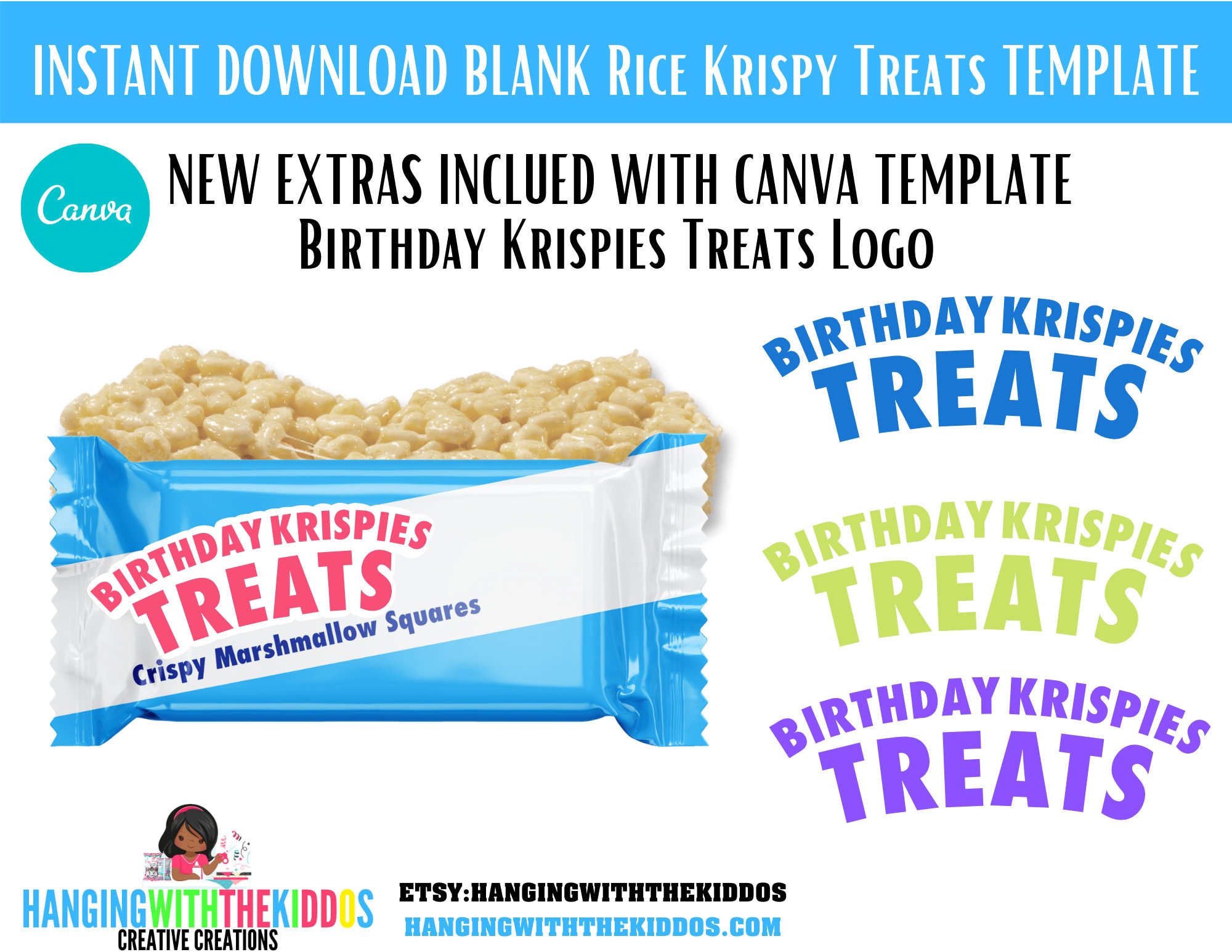 Rice Krispy Treats Template Instant Download Make custom | Etsy