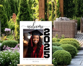 Plantilla de Canva para cartel de bienvenida de graduación personalizado con foto personalizada / Póster editable de fiesta de graduación de 18 x 24 / Diseño de cartel de descarga digital