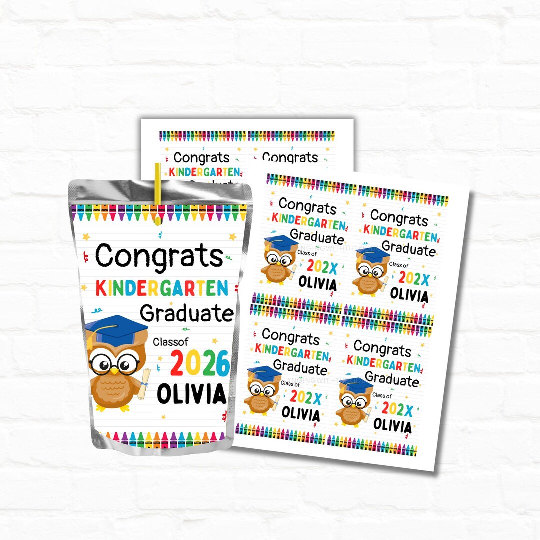 Personalized Graduation Juice Pouch Labels | Printable Party Favors ...