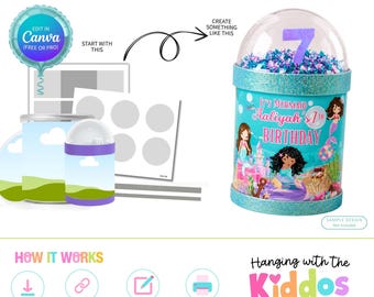 Plantilla de Canva para agitador de latas de papas fritas apiladas / Etiquetas editables para recuerdos de fiesta / Envoltura para latas de papas fritas de 1.3 oz y 1.4 oz / Recuerdos de cumpleaños DIY