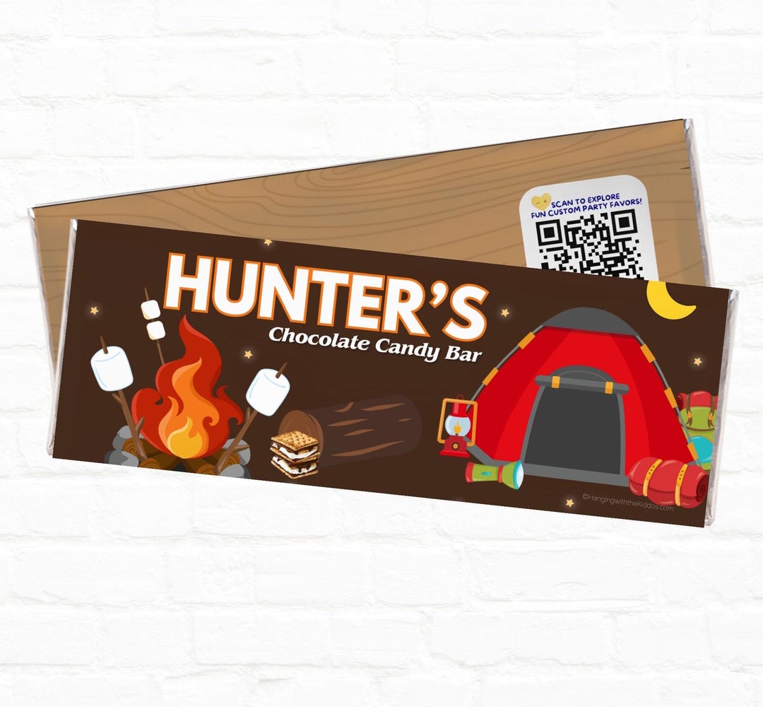 Editable Campfire Candy Bar Wrapper for Birthday Adventure Party | DIY ...