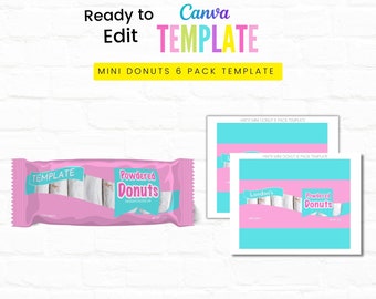 Mini Donuts Template | Canva Party Favor Templates