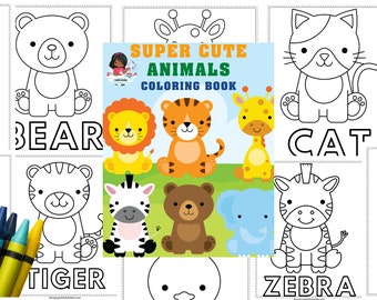 Animals Coloring Book| Printable colouring book for Kids and Adults| Zoo Animal |Farm animals