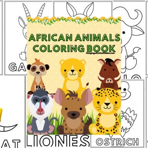 African Animals Coloring Book | Printable Colouring Book for Kids and ...
