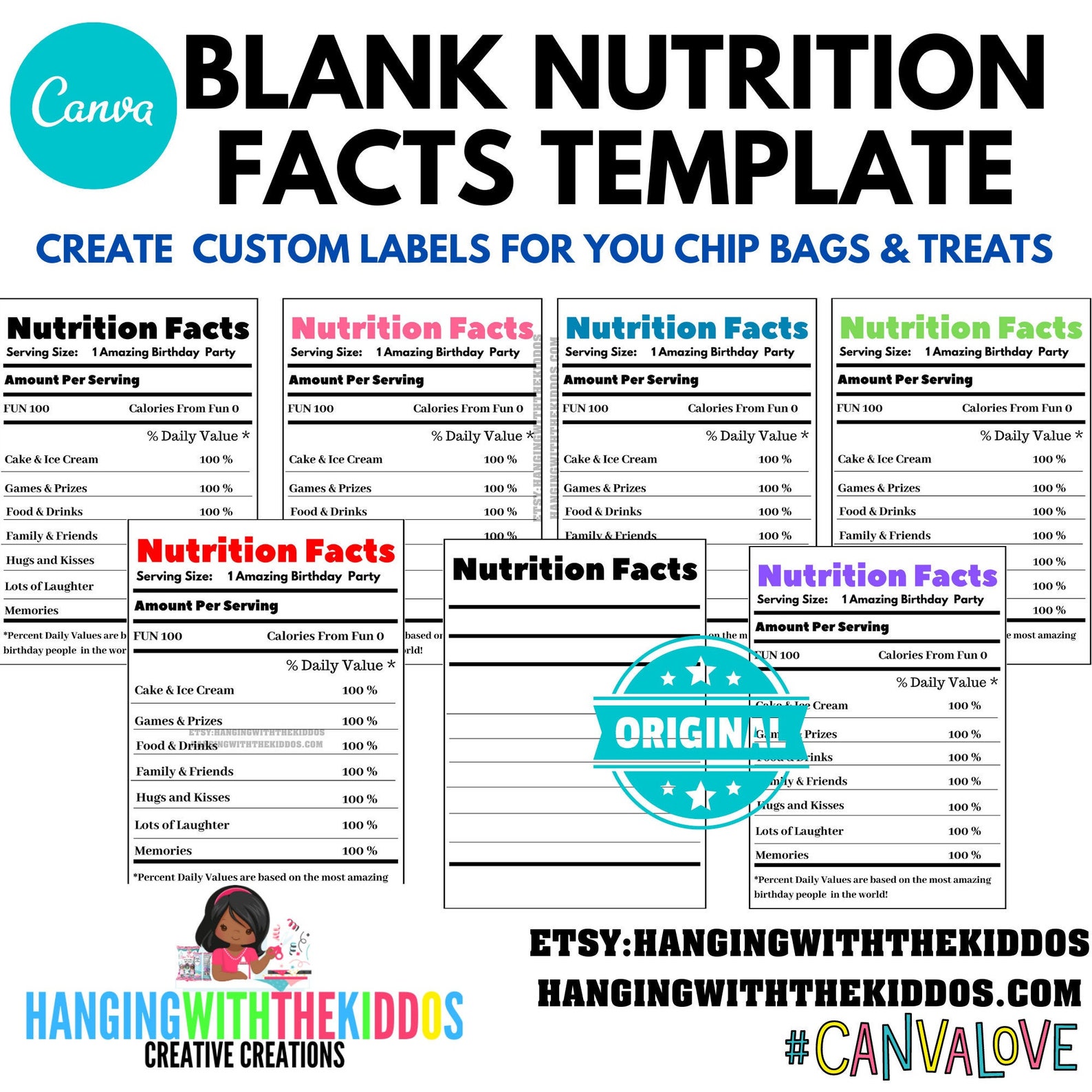 Blank Nutrition Facts Template Perfect for Candy Bars Etsy Canada