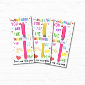 Textmarker Valentinstag druckbare Tags | DIY Klassenzimmer Valentinstag | Bearbeitbares PDF