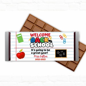 Welcome Back to School Gift from Teacher Candy Bar Wrappers | Ready to Edit Chocolate bar Wrapper