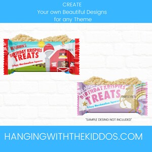 Rice Krispy Treats Template & Mockup Instant Download Make custom Treats Video Tutorial Available image 5