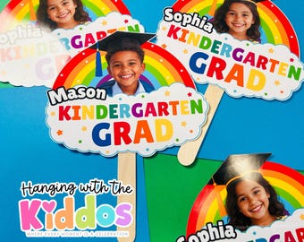Personalized Kindergarten Graduation Fan, Custom Photo Prop, Class of 2026 Decor