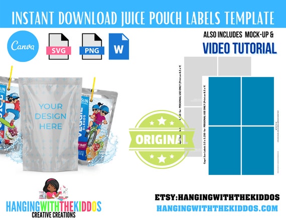Blank Capri Sun Labels Template & Capri Sun Mockup- Capri Sun Labels PNG - Canva, Silhouette ...