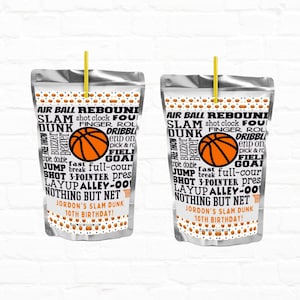 Personalisierte Basketball-Getränkebeutel Personalisierte Saftbeutel-Etiketten
