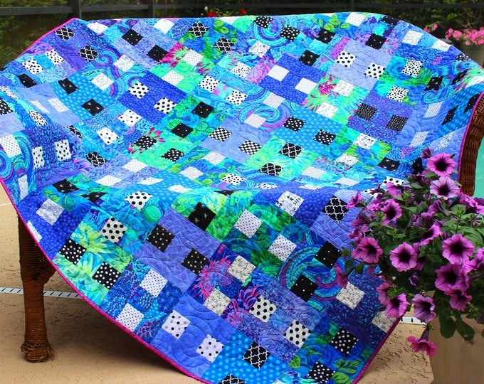 Handmade Purple Patchwork Quilt Kaffe Fassett Fabric Lap Etsy
