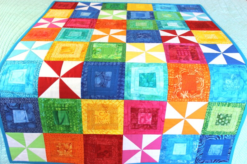 Unisex Baby Quilt Multicolor Patchwork Baby Quilt Kids Etsy