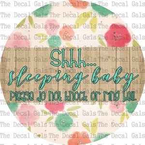 Shhh Sleeping Baby Watercolor Floral and Faux Wood Background 12.5 ...