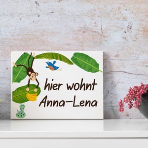 Türschild Kinderzimmer personalisiertes Namensschild zum aufhängen Wunschname Bild 2