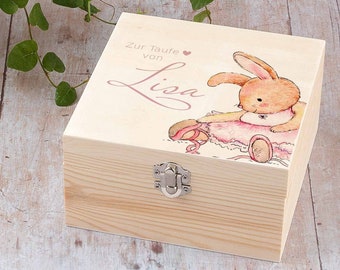 Geschenkbox zur Taufe | Geldgeschenk | Babygeschenk | personalisierte Holzkiste | für Mädchen