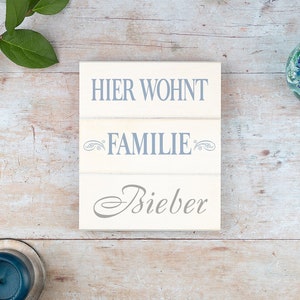 Namensschild aus Holz Familienschild für den Eingangsbereich Geschenk zum Einzug Bild 2