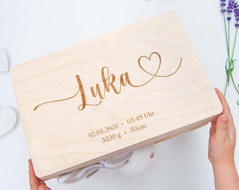 Geschenk fürs Baby, Erinnerungskiste Baby, Erinnerungskiste Junge, Personalisiertes Geschenk Baby, Holzkiste, Holzbox, Geburt