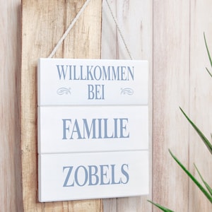 Wooden nameplate, front door sign, family image 1
