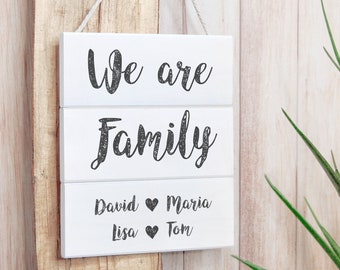 Door sign | Family sign personalized | Wooden front door sign with desired name