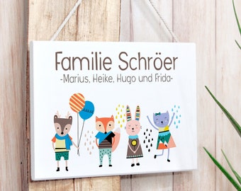 Familienschild Türschild aus Holz