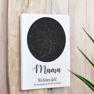Mama Geschenk personalisiert, Geschenk Mama Geburt, Sternenkarte Bild, Geschenkidee Mama, Geschenk zum Muttertag, Mama Geburtstagsgeschenk