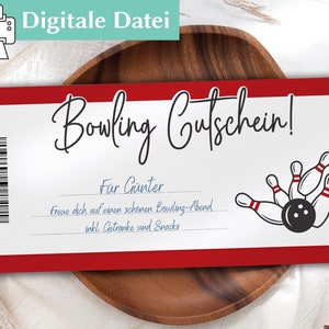 Bowling Gutschein | digitaler download | Gutschein Karte | Zeit statt Zeug | Gutschein Bowling | Bowlen | Digitale Datei