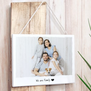 Photo gift family, photo gift personalized, photo gifts friend, photo on wood, photo on wooden board image 1