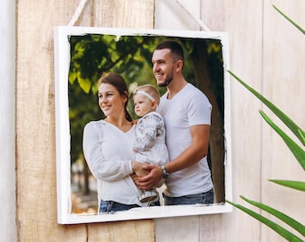 Weihnachtsgeschenk für die Familie | Foto Geschenk - Foto auf Holz | Weihnachten 2022