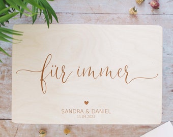 Regalo de boda personalizado | caja de recuerdos de boda caja de madera con nombre