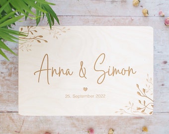 Regalo de boda | personalizado | caja de recuerdos de boda regalo novios | caja de madera con nombre | caja de boda