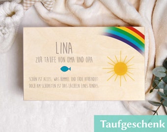 Erinnerungskiste zur Taufe | Taufgeschenk personalisiert | Babygeschenk | Geldgeschenk zur Taufe | Geschenkbox Arche Noah