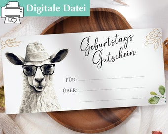 Geburtstag Gutschein Vorlage | Digitaler Gutschein zum Ausdrucken | Geschenkgutschein | Geburtstagsgutschein | Kleines Geburtstagsgeschenk