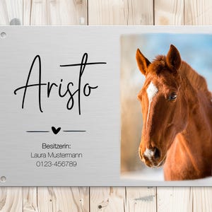 Personalisierte Pferde-Boxenschild 30x20 Cm Aus Alu-Dibond – Mit Foto & Wunschtext, Wetterfest