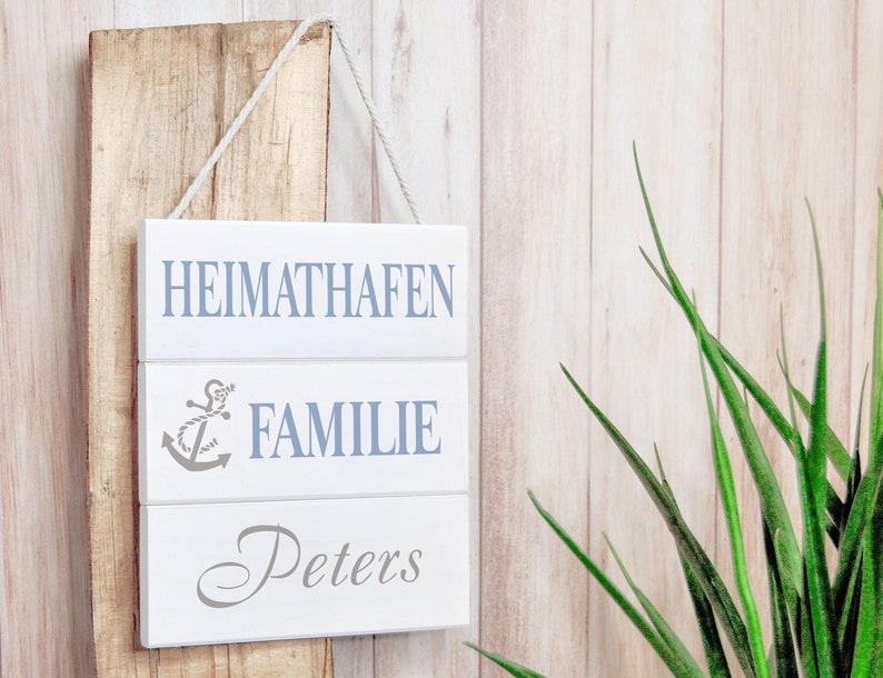 Familienschild zum aufhängen personalisiertes Holzschild Türschild für den Eingangsbereich zdjęcie 1