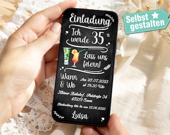 Digital Birthday Invitation WhatsApp Editable E-Card for Birthday Party Sendable Invite