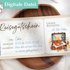 Reisegutschein | Printable | Gutschein Reise | Personalisierter Gutschein | Gutschein Karte | Zeit statt Zeug | Gutschein für Ausflüge