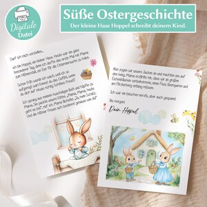 Cartas del conejito de Pascua Hasenpost, 5 adorables cartas de Pascua del conejito Hoppel con sobres a juego para tu hijo