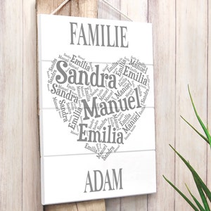 Türschild personalisiert Familienschild Willkommensschild Haustüre Wanddekoration Weihnachtsgeschenk Idee Bild 1