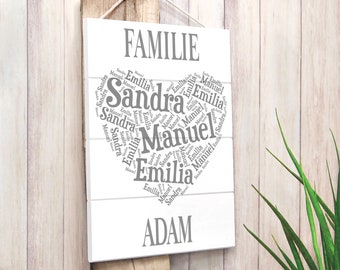 Türschild personalisiert | Familienschild | Willkommensschild Haustüre | Wanddekoration | Weihnachtsgeschenk Idee