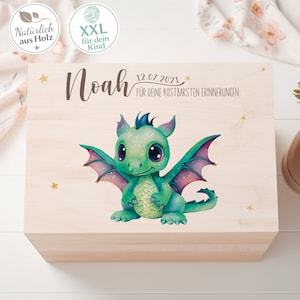 Erinnerungsbox Baby Drache Holz Personalisierte Holzkiste Name Geburtsdatum Kind Geschenk Holzbox Erinnerungskiste Geburt Erinnerungen.
