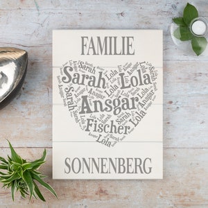 Türschild personalisiert Familienschild Willkommensschild Haustüre Wanddekoration Weihnachtsgeschenk Idee Bild 3