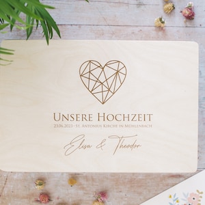 Erinnerungsbox Hochzeit | Hochzeitsgeschenke | Personalisiert Brautpaar Kiste Hochzeit | Trauung Standesamt Paar | Holzkiste